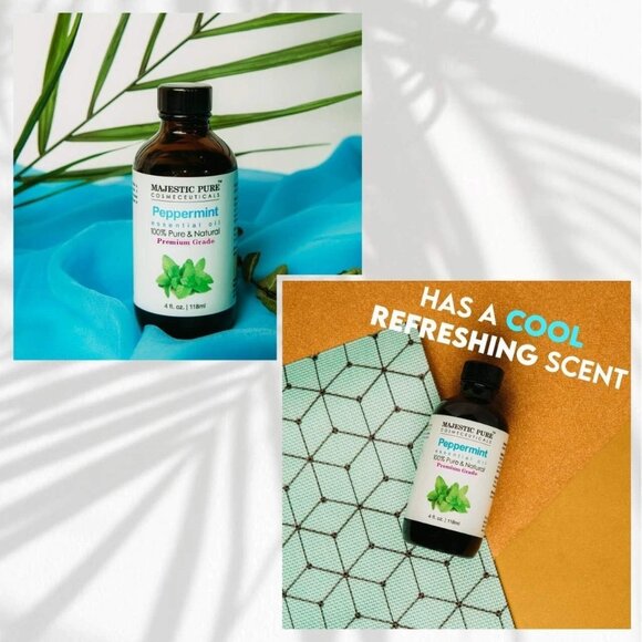 Majestic Pure Peppermint Premium Essential Oil 4 Oz Aromatherapy Yoga Meditation - Picture 4 of 8